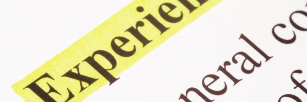 Newspaper with work Experience highlighted